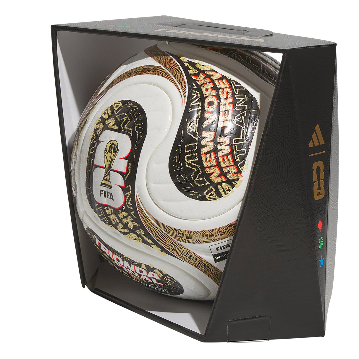 adidas World Cup Finals Pro Soccer Ball - White/Black/Gold - Best Buy Soccer