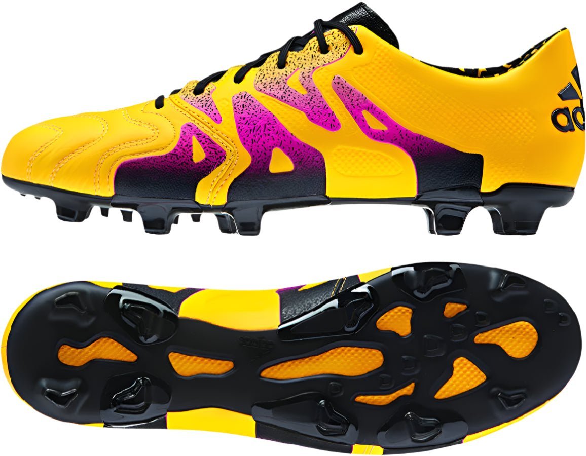 adidas X 15.1 FG/AG Leather Multi - Ground Soccer Cleats - Solar Gold/Black/Shock Pink - Best Buy Soccer