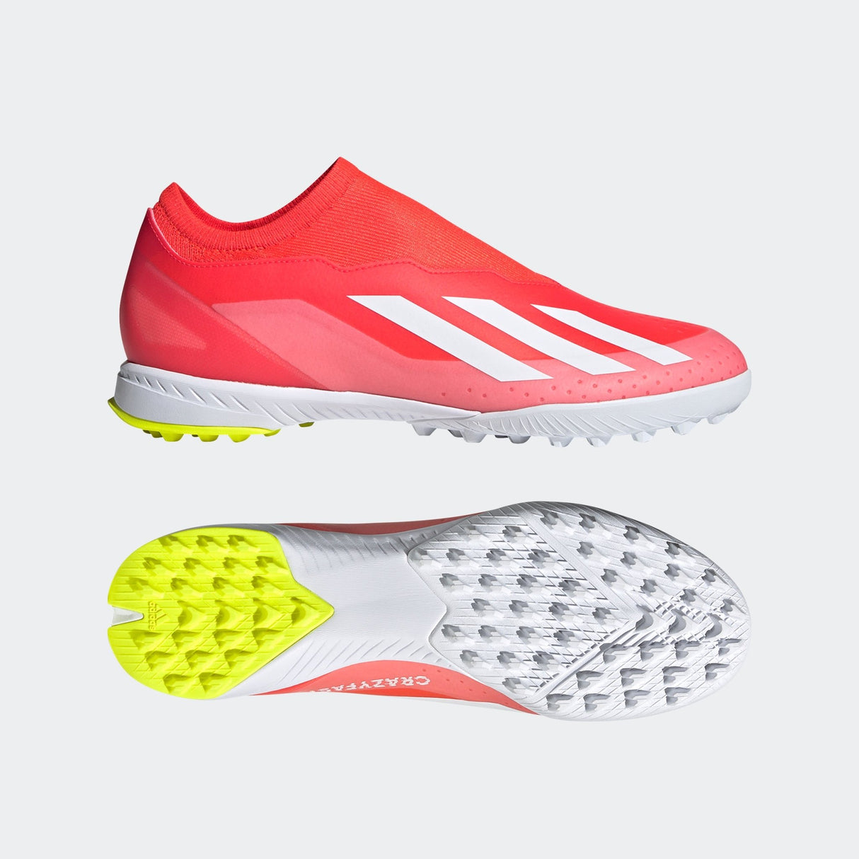 adidas X Crazyfast League LL TF Laceless Turf Boots Solar Red/White/Solar Yellow - Best Buy Soccer