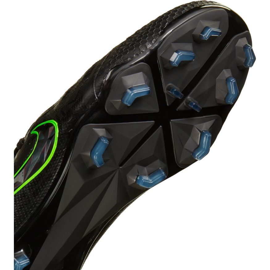 Tacos de fútbol para terreno firme Nike JR Phantom Venom Elite FG para jóvenes - Negro/Volt