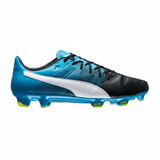 PUMA Evopower 1.3 LT FG Firm Ground Soccer Cleats - Black/White/Atomic Blue