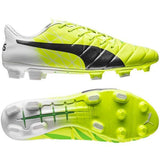 PUMA Evoaccuracy 1 FG Firm Ground Soccer Cleats - Fluo Yellow/Peacoat/White