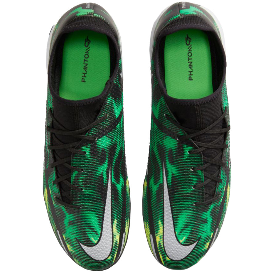 Nike Phantom GT2 Academy D IC Indoor Soccer Shoes - Black/Platinum/Green Strike