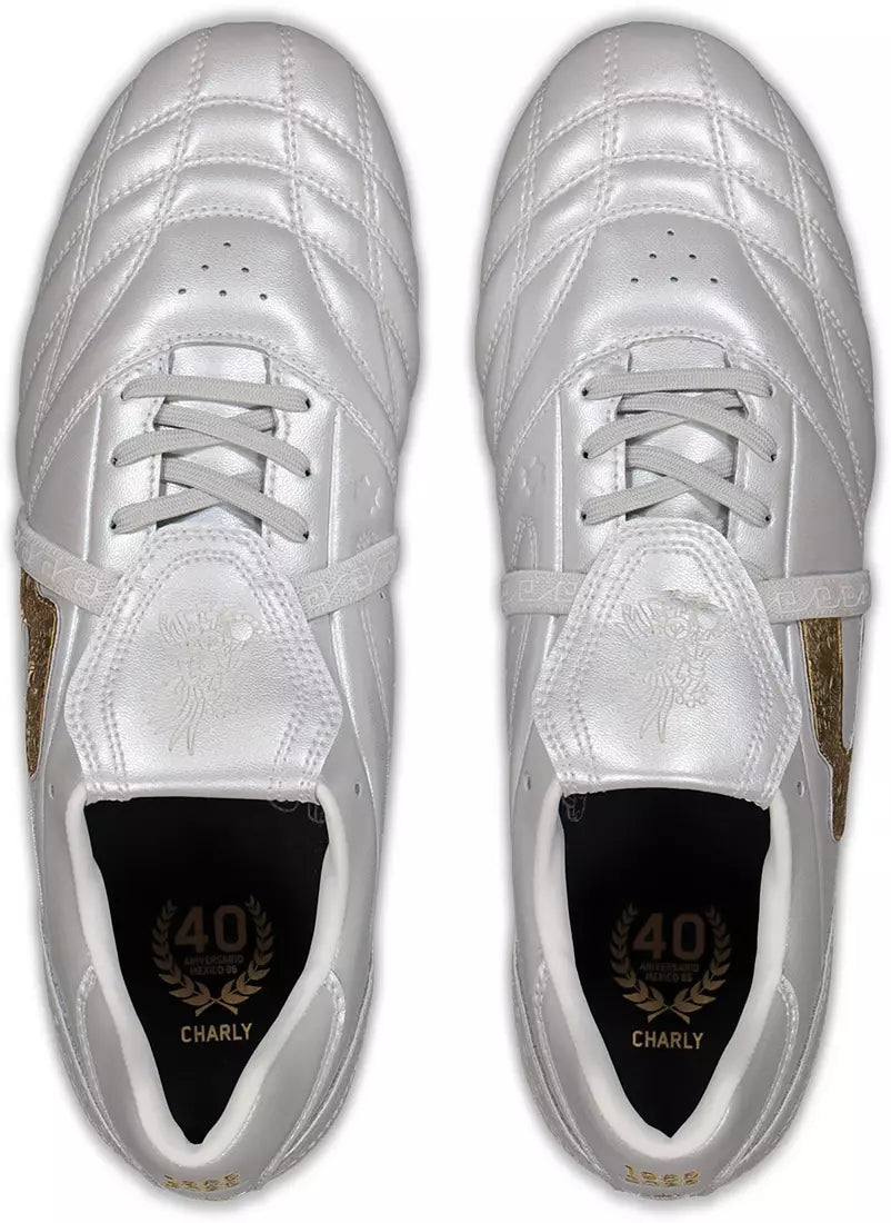 Charly Legendario 26 PFX Firm Ground Men's Soccer Cleats - White/Gold - Best Buy Soccer