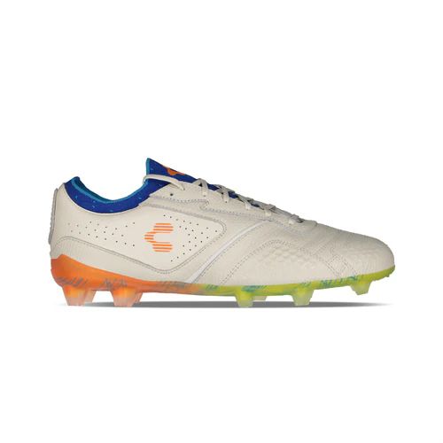 Charly Tyrian LT FG Firm Ground Soccer Cleats - White/Blue/Orange - Best Buy Soccer