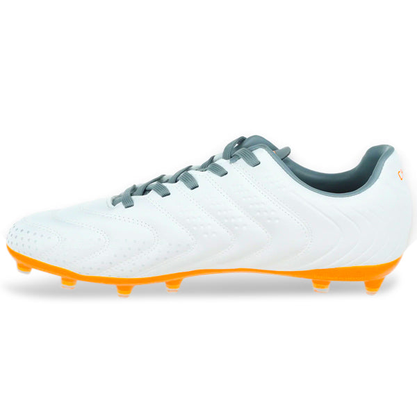Charly Encore Firm Ground Soccer Cleats - White/Orange