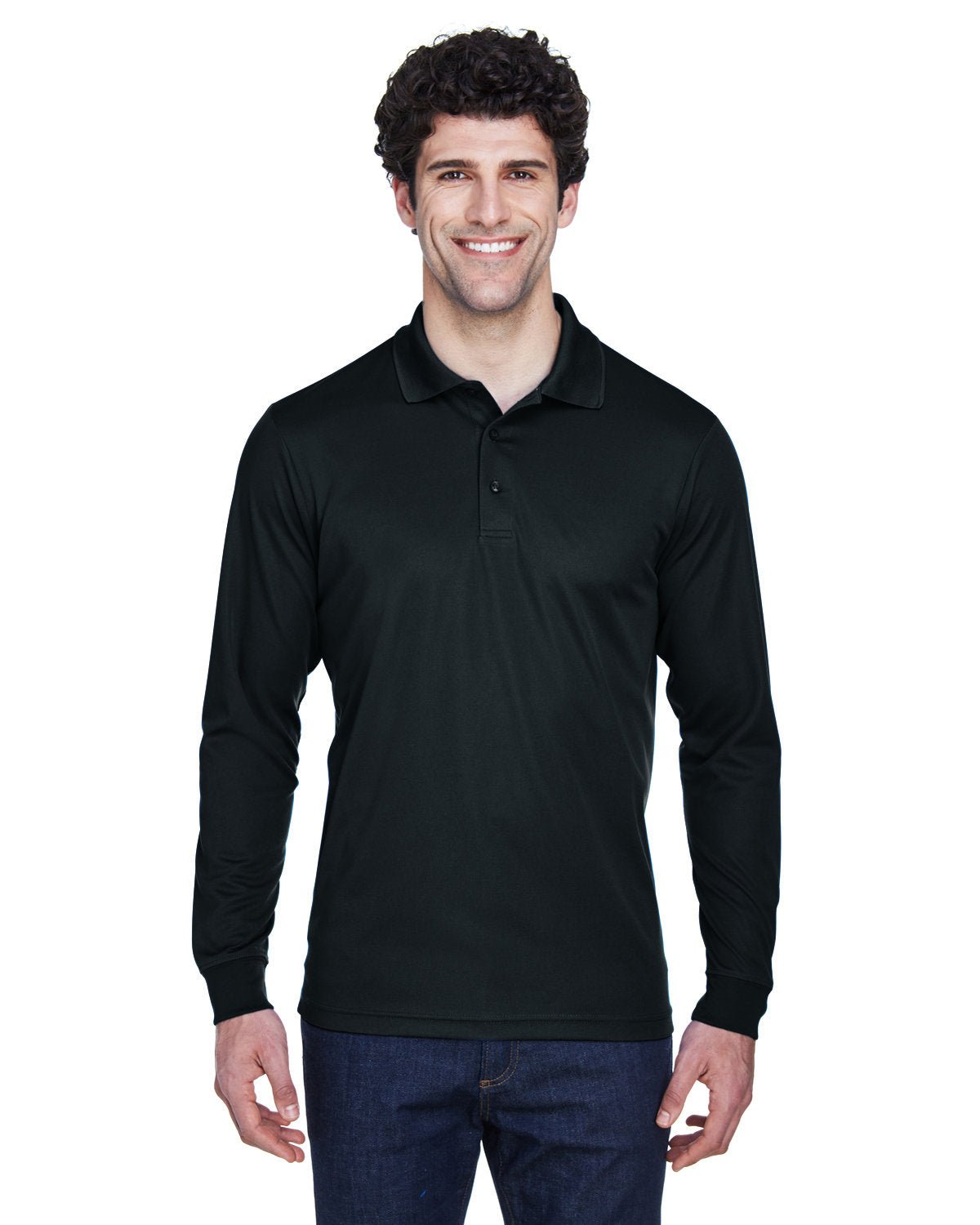 CORE365 Men's Pinnacle Performance Long - Sleeve Piqué Polo - Best Buy Soccer