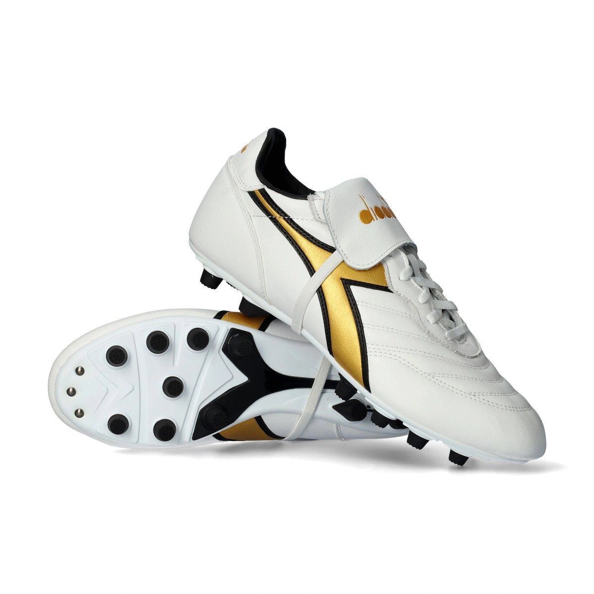 Diadora Brasil LT T MDPU Firm Ground White/Gold - Best Buy Soccer