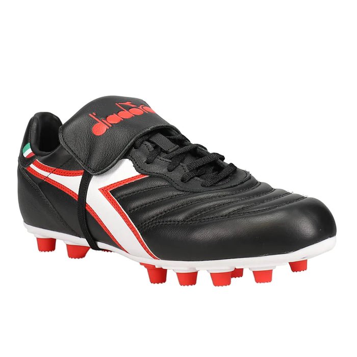 Diadora Brasil OG LT T MDPU FG Firem Ground Soccer Cleats - Black/White/Red - Best Buy Soccer