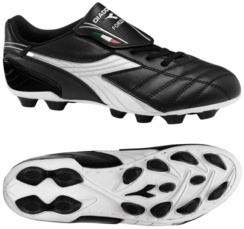 Diadora Forza MD JR Firm Ground Soccer Cleats - Black/White/Silver - Best Buy Soccer