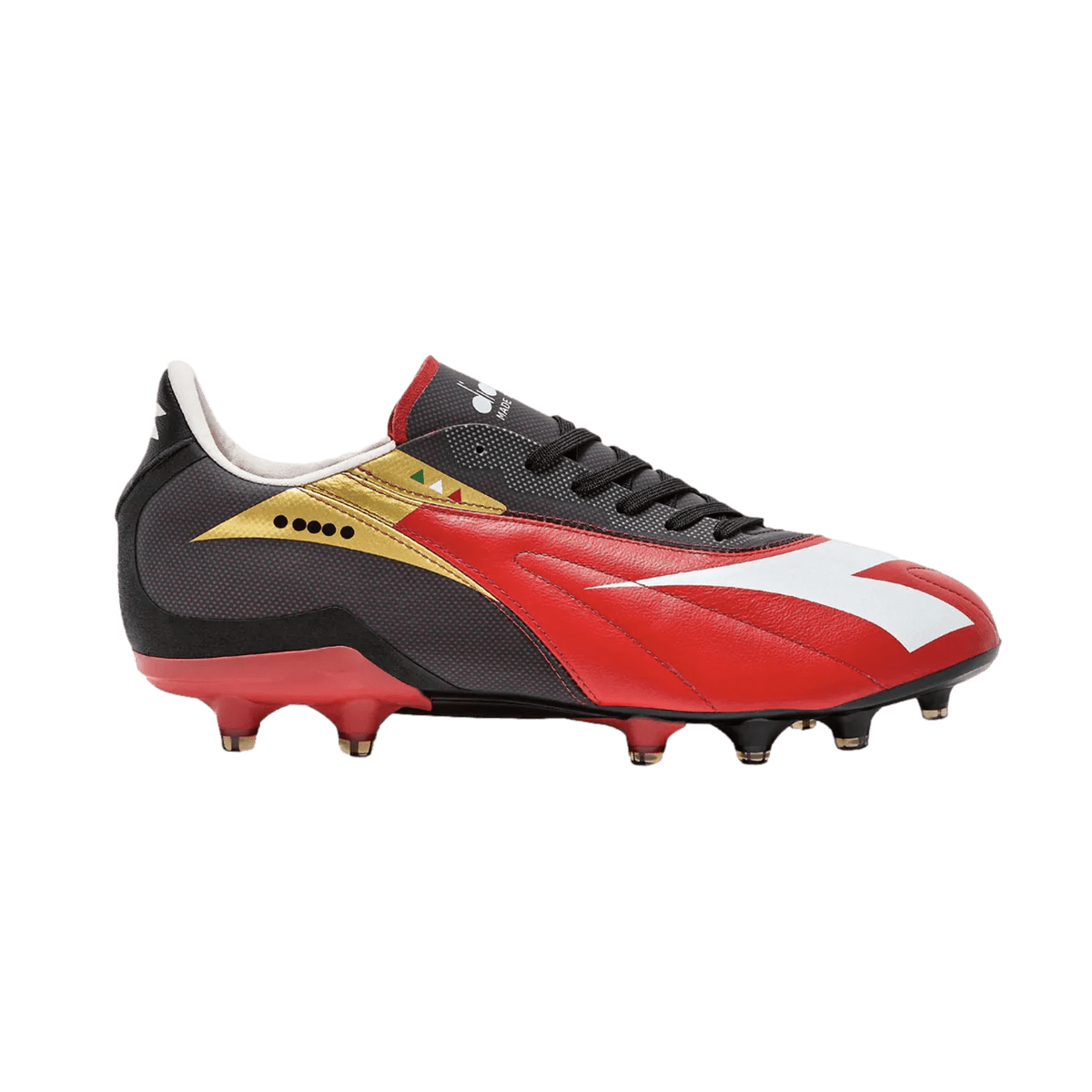 Diadora Men\'s 8 Maximus Veloce ITA SLX Firm Ground Soccer Shoes Red White Black MAXIMUS VELOCE ITA SLX Leather calcio boots for firm ground  main image 3