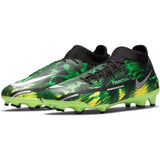 Nike Phantom GT2 Academy DF SW FG/MG Multi-Ground Soccer Cleats - Black/Metallic Platinum-Green Strike