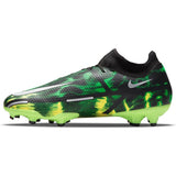 Nike Phantom GT2 Academy DF SW FG/MG Multi-Ground Soccer Cleats - Black/Metallic Platinum-Green Strike