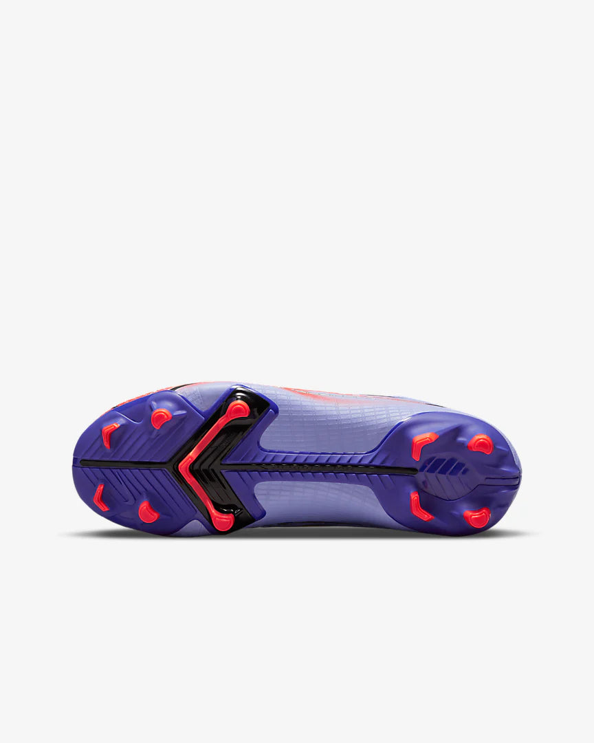 Nike Mercurial Superfly 8 Academy Kylian Mbappé’s MG Multi-Ground Youth Soccer Cleats - Light Thistle/Indigo Burst/Bright Crimson/Metallic Silver