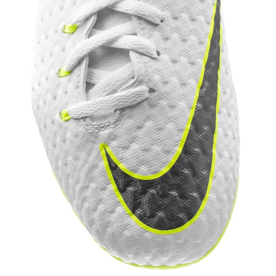 Kids' Nike Jr. Hypervenom Phantom 3 Academy Dynamic Fit (FG) Firm - Ground Football Boot White/Grey/Volt - Best Buy Soccer
