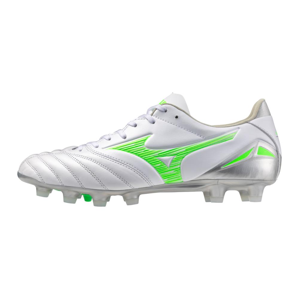 Mizuno Morelia Neo IV Pro FG Firm Ground Soccer Cleats - White/Neon Green - Best Buy Soccer