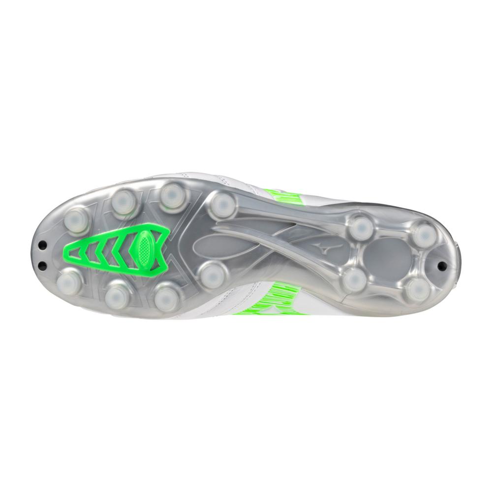 Mizuno Morelia Neo IV Pro FG Firm Ground Soccer Cleats - White/Neon Green - Best Buy Soccer