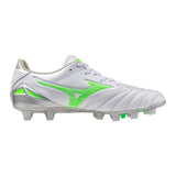 Mizuno Morelia Neo IV Pro FG Firm Ground Soccer Cleats - White/Neon Green - Best Buy Soccer