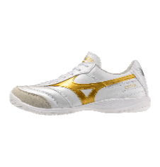 Mizuno Morelia Sala Elite IN Men's Soccer Shoes - White/Gold - Best Buy Soccer