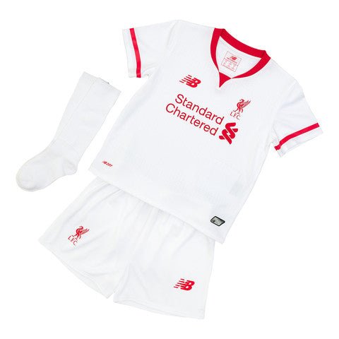 New Balance 2015-2016 Liverpool Away Little Boys Mini Kit - White - Best Buy Soccer
