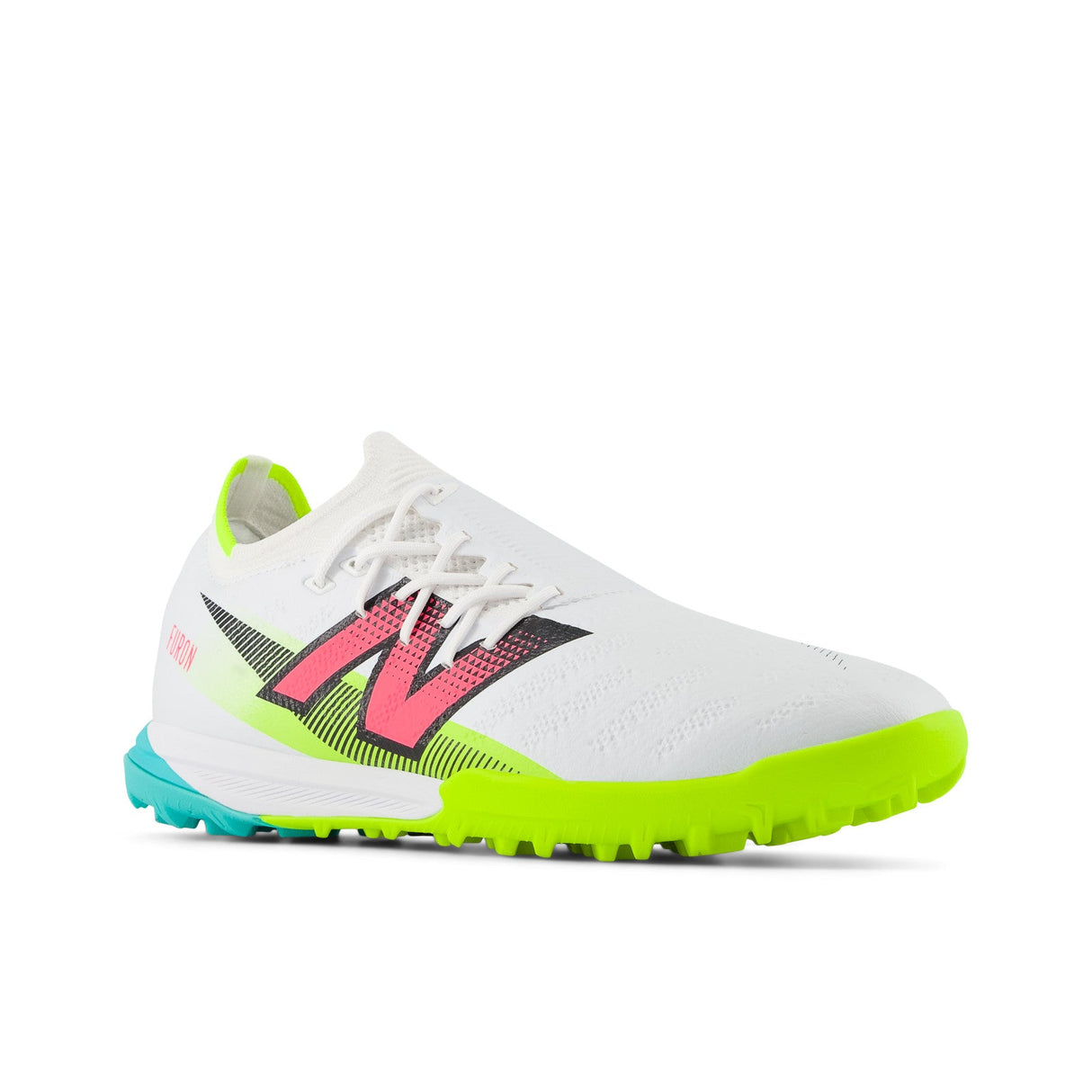 New Balance Furon Pro TF V7+ Turf Soccer Cleats - White/Black/Neon Pink - Best Buy Soccer