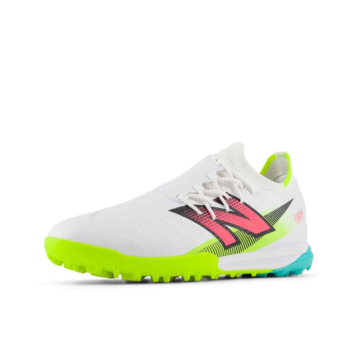 New Balance Furon Pro TF V7+ Turf Soccer Cleats - White/Black/Neon Pink - Best Buy Soccer