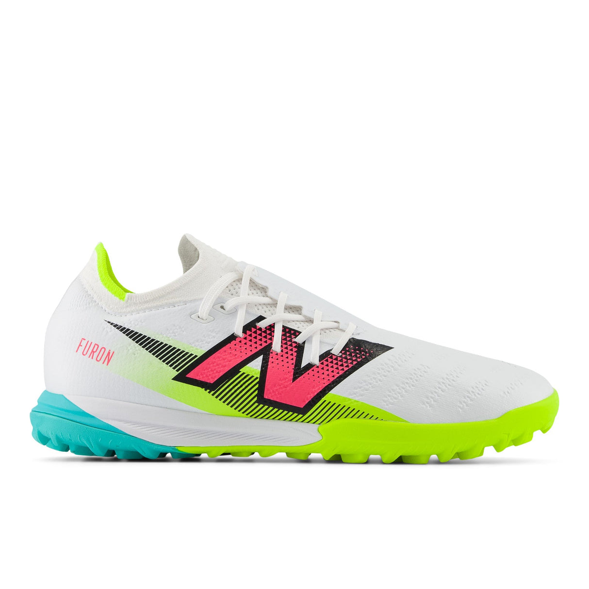 New Balance Furon Pro TF V7+ Turf Soccer Cleats - White/Black/Neon Pink - Best Buy Soccer