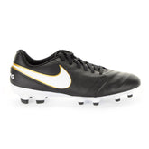Nike Tiempo Genio II Leather FG Firm Groun Soccer Cleats - Black/White