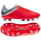 Nike Hypervenom 3 Academy FG Youth Soccer Cleats - Crimson/Dark Grey