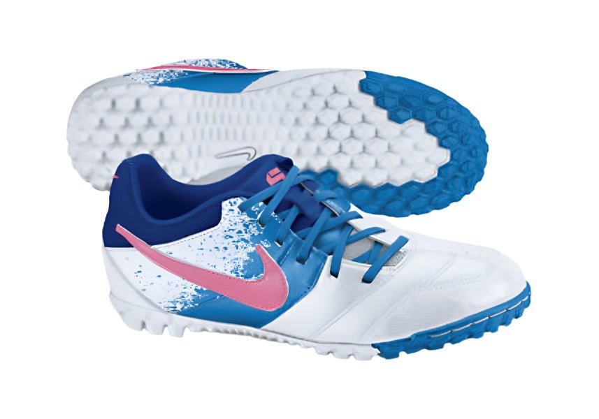 Nike Jr 5 Bomba TF Turf Soccer Cleats - White/Blue/Pink - Best Buy Soccer