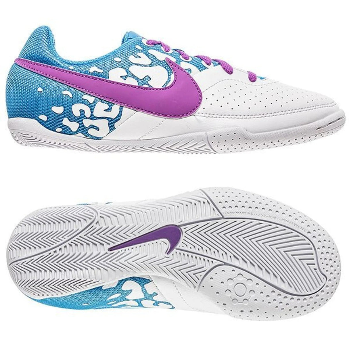 Nike JR Elastico II Indoor Soccer Shoes - White/Laser Purple/Blue Hero - Best Buy Soccer