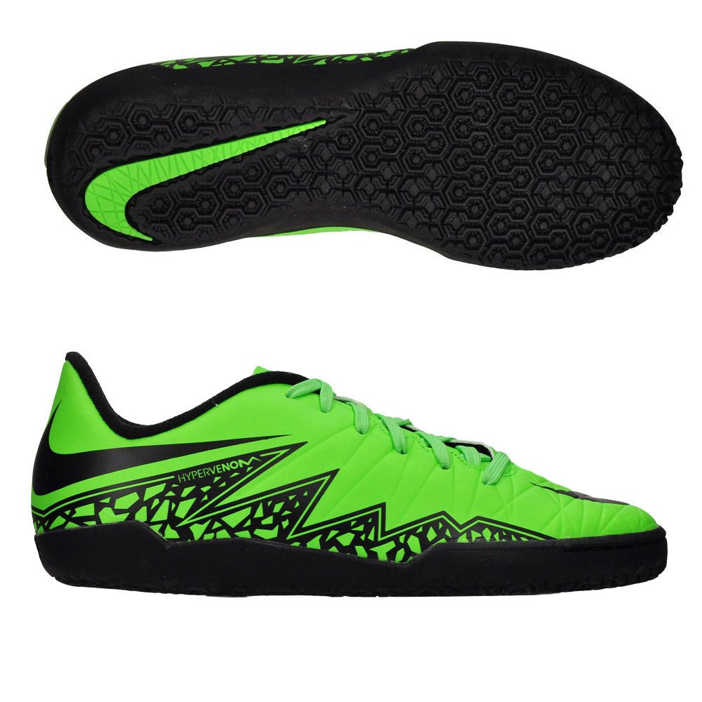 Nike JR HyperVenom Phelon II IC Indoor Shoes - Green Strike/Black - Best Buy Soccer