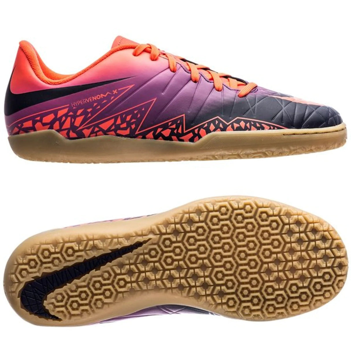 Nike JR HyperVenom Phelon II IC Indoor Shoes - Total Crimson/Obsidian/Vivid Purple - Best Buy Soccer