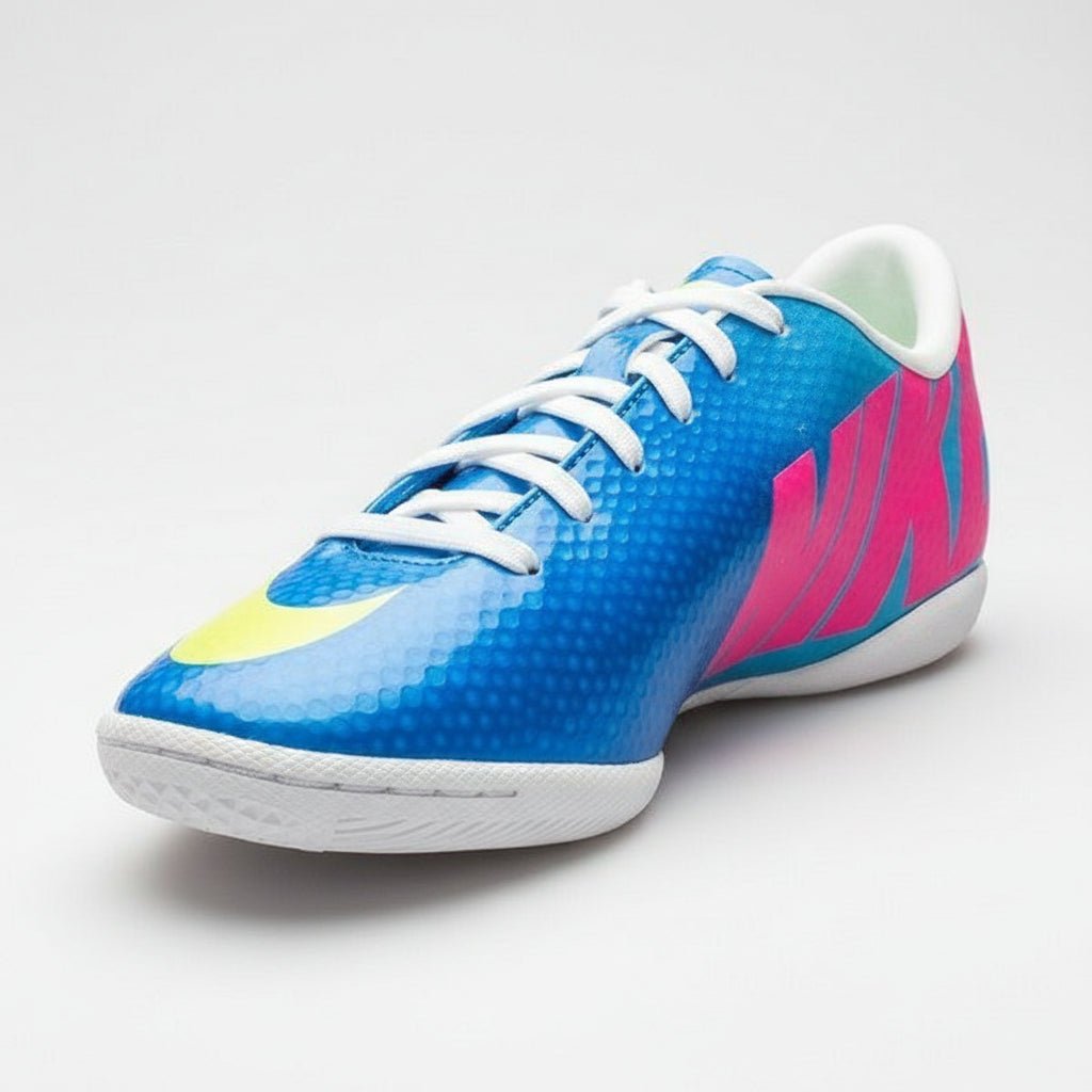 Nike Jr Mercurial Victory IV IC Youth Indoor Soccer Shoes - Blue/Pink/Volt - Best Buy Soccer
