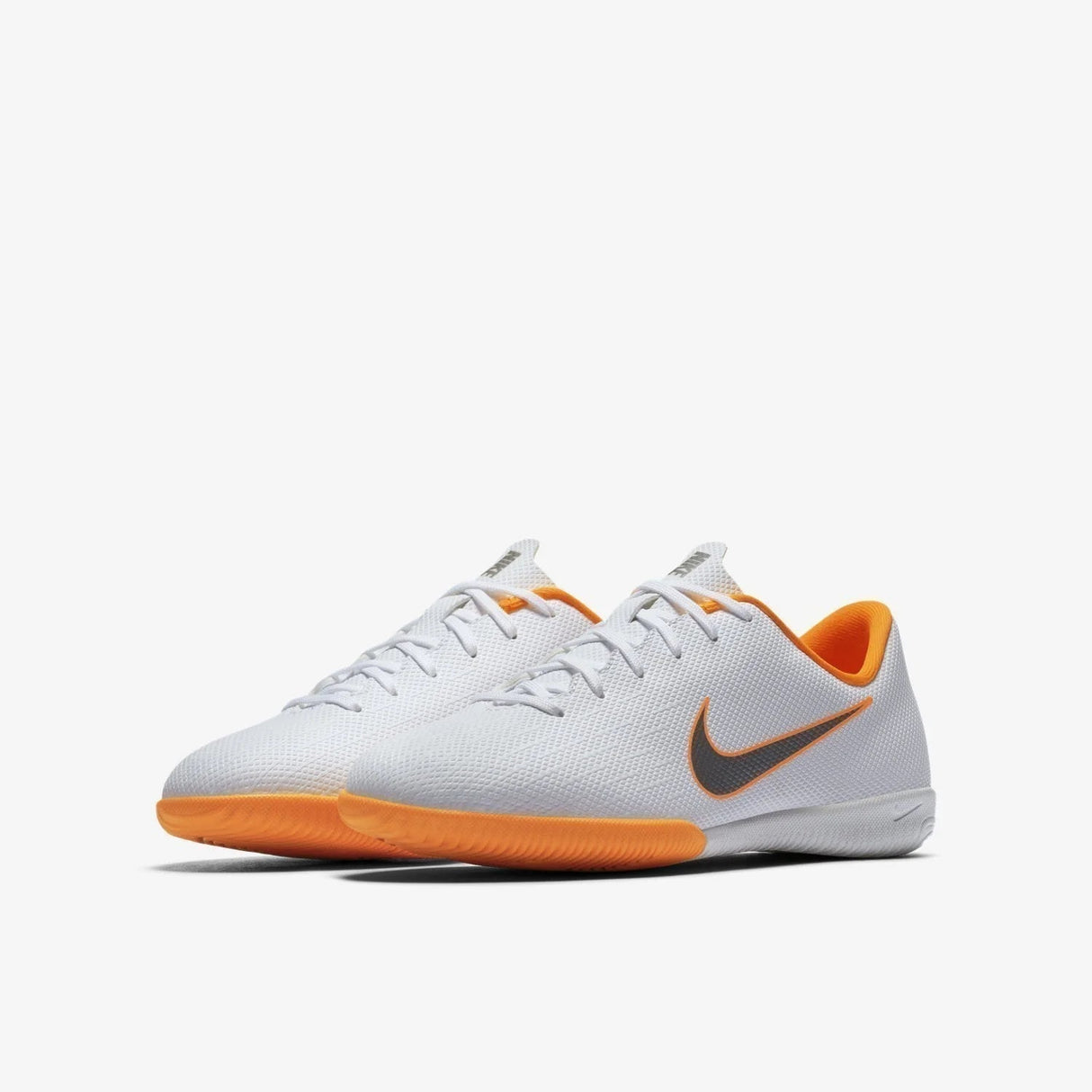 Nike Jr MercurialX Vapor XII Academy Indoor Soccer Shoes - White/Total Orange/Metallic Cool Grey/Metallic Cool Grey - Best Buy Soccer