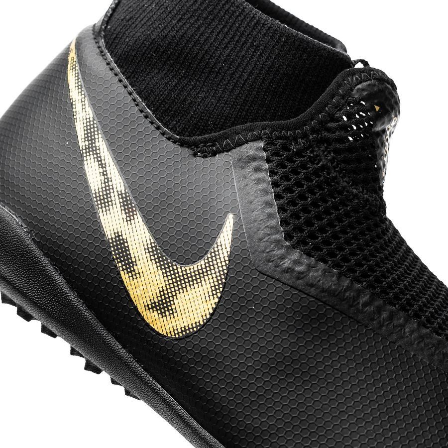 Nike JR Phantom Vision Academy TF Turf Soccer Cleats - Black/Gold - Best Buy Soccer