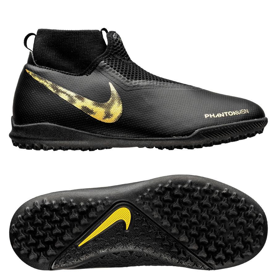 Nike JR Phantom Vision Academy TF Turf Soccer Cleats - Black/Gold - Best Buy Soccer