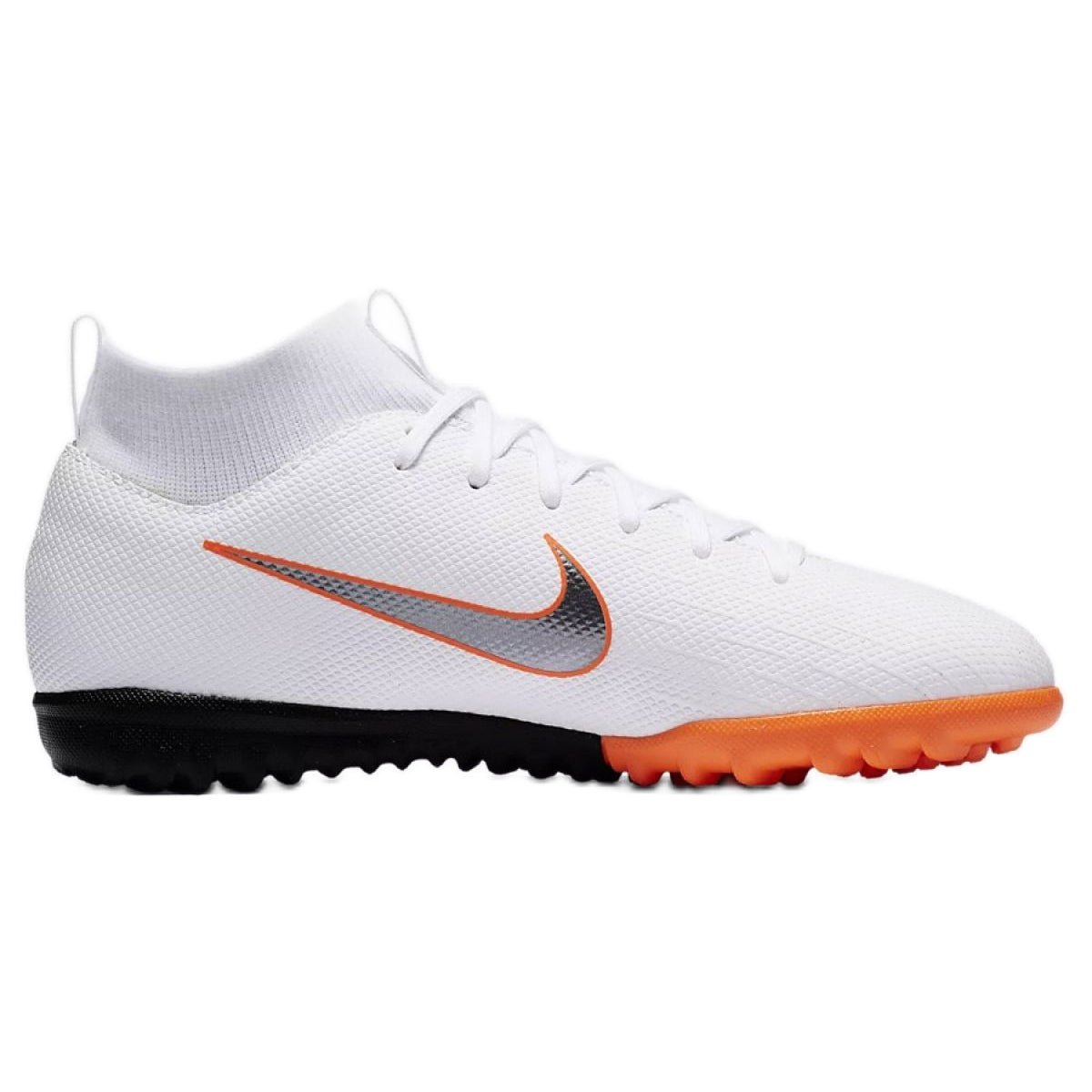 Nike JR Superflyx 6 Academy TF Turf Soccer Cleats - White/Grey/Orange - Best Buy Soccer
