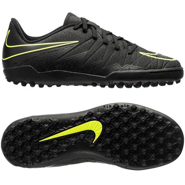 Nike Junior HyperVenom Phelon II TF Tuft Soccer Cleats - Black/Volt - Best Buy Soccer