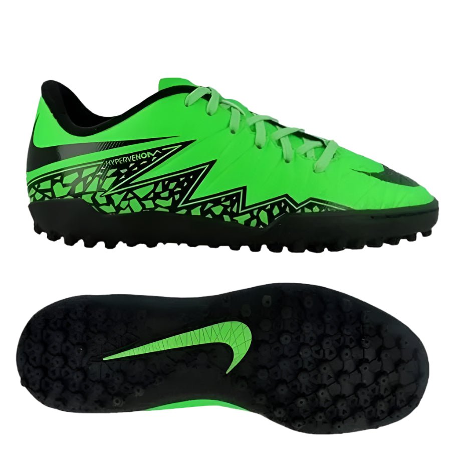 Nike Junior HyperVenom Phelon II TF Tuft Soccer Cleats - Green/Black - Best Buy Soccer