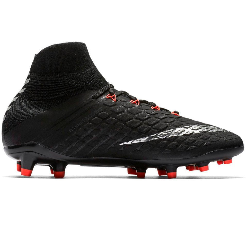 Nike Kids' Jr. Hypervenom Phantom III Dynamic Fit (FG) Firm Ground Soccer Cleats - Black/Red/Silver - Best Buy Soccer