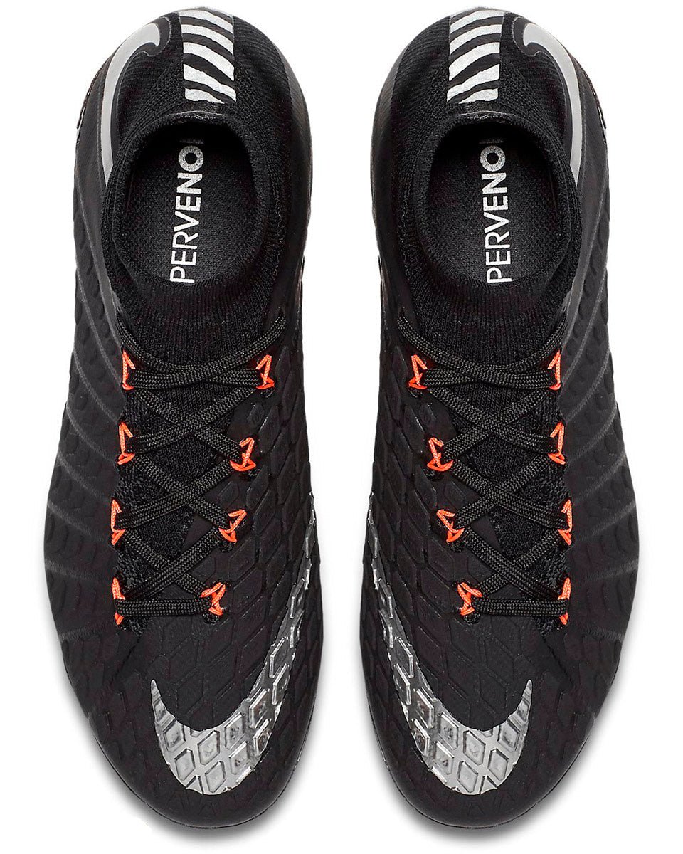 Nike Kids' Jr. Hypervenom Phantom III Dynamic Fit (FG) Firm Ground Soccer Cleats - Black/Red/Silver - Best Buy Soccer