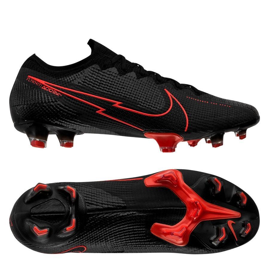 Nike Mercurial Vapor 13 Elite FG Firm Ground Men's Soccer Cleats - Black/Chile Red/Dark Smoke Grey/Chile Red - Best Buy Soccer