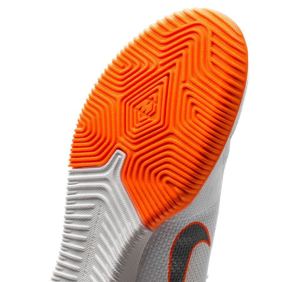 Nike Mercurial VaporX 12 Academy IC Indoor Soccer Shoes - White/Cool Grey/Orange - Best Buy Soccer