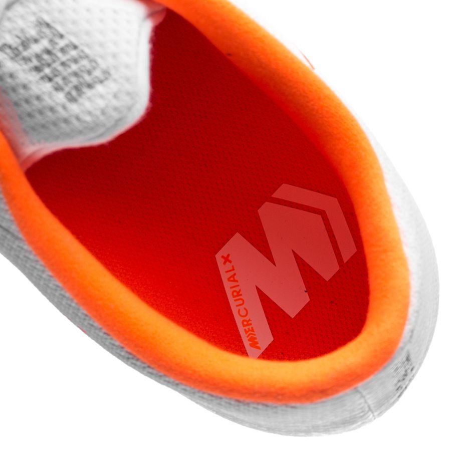 Nike Mercurial VaporX 12 Academy IC Indoor Soccer Shoes - White/Cool Grey/Orange - Best Buy Soccer