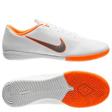 Nike Mercurial VaporX 12 Academy IC Indoor Soccer Shoes - White/Cool Grey/Orange - Best Buy Soccer
