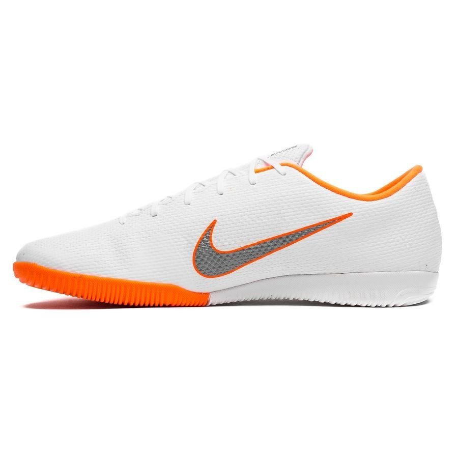 Nike Mercurial VaporX 12 Academy IC Indoor Soccer Shoes - White/Cool Grey/Orange - Best Buy Soccer