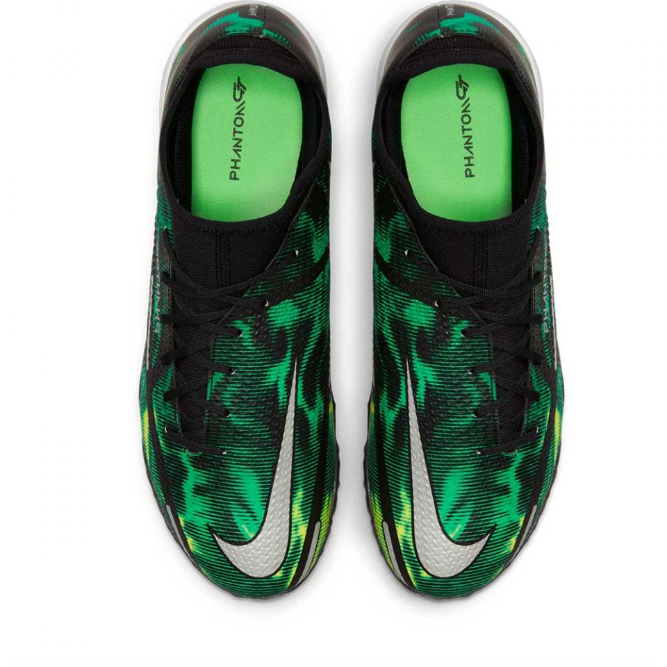 Nike Phantom GT2 Academy DF TF Soccer Cleats - Black/Platinum/Green - Best Buy Soccer