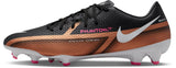 Nike Phantom GT2 Academy FG/MG Men's Soccer Cleats - Black/Metallic Copper