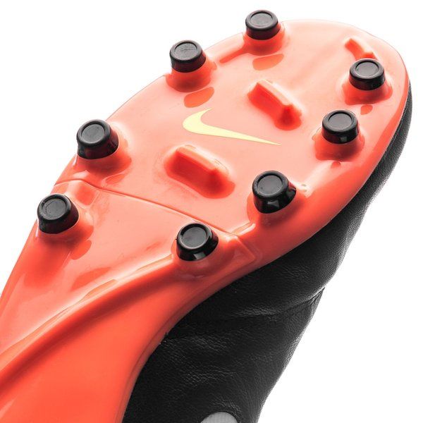 Nike Tiempo Genio II Leather (FG) Men's Firm - Ground Football Boot Black/White/Orange - Best Buy Soccer